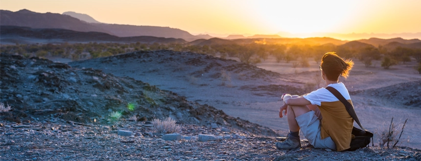 Voyage désert Namib coucher soleil