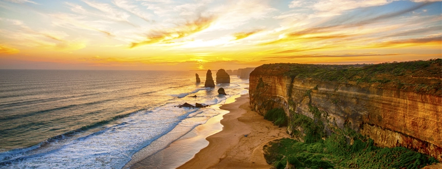 Faire great ocean road coucher de soleil 